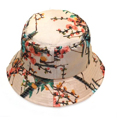 New printed black maple leaf pattern fisherman hat female spring and summer autumn outdoor sports sunshade leisure basin cap